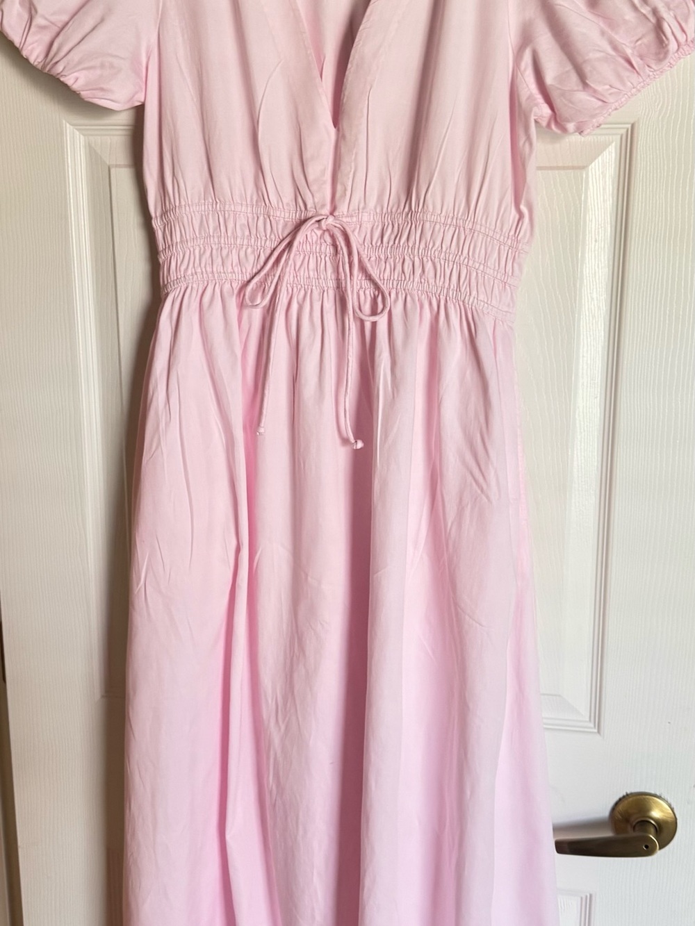 LoveShackFancy Pastel Pink Smocked Waist Maxi Dress